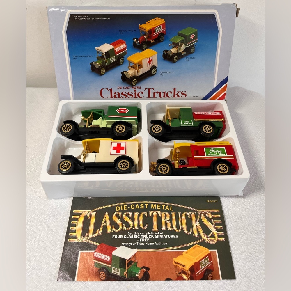 Reader's Digest Classic Truck Set of 4 miniature vintage die-cast metal vehicles